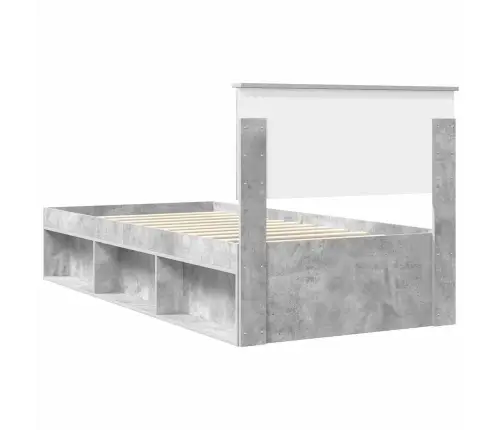 Lovos Rėmas Betono Pilka 90 X 190 Cm Apdirbta Mediena