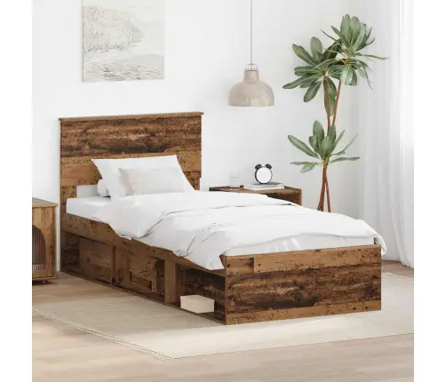 Voodi Raam Peaga Vana Puit 90 X 190 Cm Tehispuit