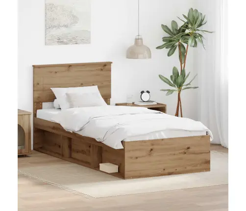 Voodi Raam Peaga Artisani Tamme 90 X 190 Cm Tehispuit