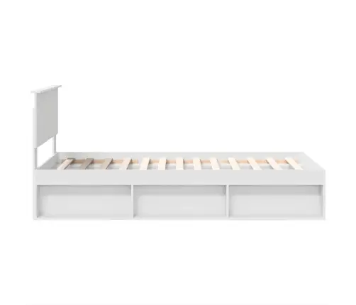 Voodi Raam Peaga Valge 90 X 200 Cm Tehispuit