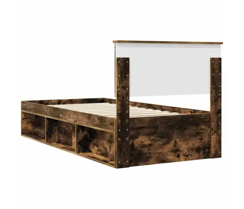 Gultas Rāmis Dūmaka Ozols 90 X 200 Cm Inženierijas Koks Vidaxl