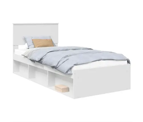 Lovos Rėmas Su Galvūgalio Balta 75 X 190 Cm Apdirbta Mediena