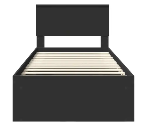 Gultas Rāmis Melna 75 X 190 Cm Inženierijas Koks Vidaxl