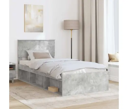 Lovos Rėmas Betono Pilka 75 X 190 Cm Apdirbta Mediena