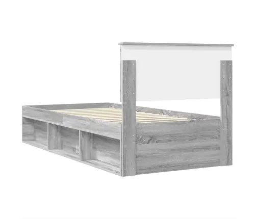 Gultas Rāmis Pelēks Sonoma 75 X 190 Cm Inženierijas Koks Vidaxl