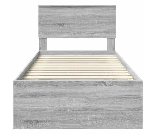 Gultas Rāmis Pelēks Sonoma 75 X 190 Cm Inženierijas Koks Vidaxl