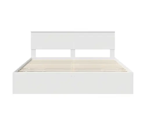 Voodi Raam Sahtliga Peaga Valge 200 X 200 Cm Inseneripuit