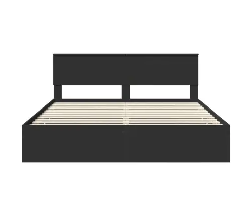 Gultas Rāmis Ar Atvilktni Melna 200 X 200 Cm Inženieru Koks Vidaxl