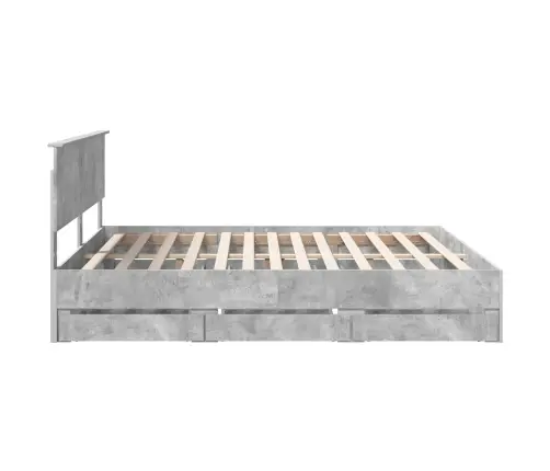 Gultas Rāmis Betona Pelēks 200 X 200 Cm Inženieru Koks Vidaxl