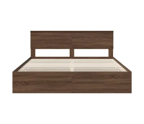 Voodi Raam Sahtliga Peaga Pruun Tamme 200 X 200 Cm Inseneripuit