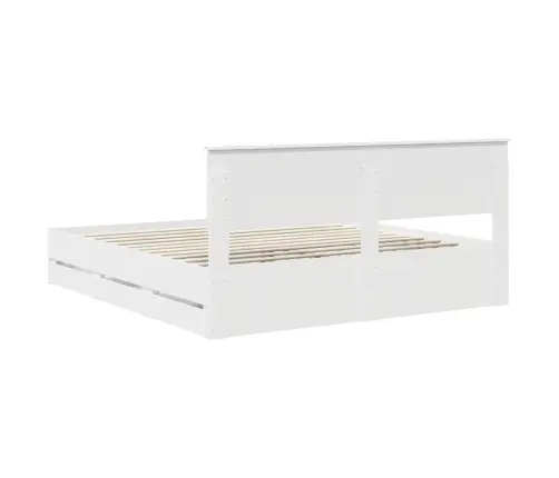 Lovos Rėmas Su Stalčių Balta 180 X 200 Cm Inžinerinė Mediena