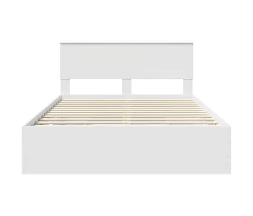 Gultas Rāmis Ar Atvilktni Balts 160 X 200 Cm Inženieru Koks Vidaxl