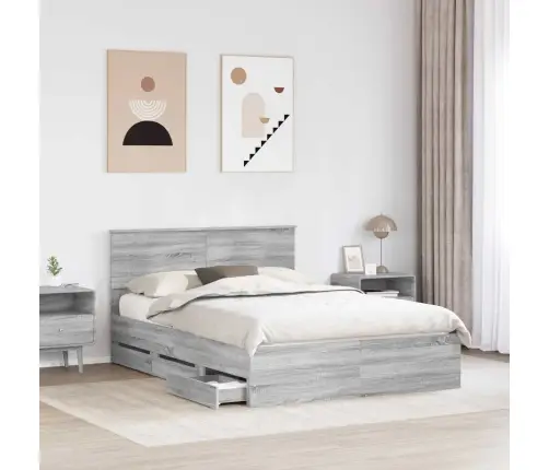 Lovos Rėmas Pilkas Sonoma 160 X 200 Cm Inžinerinė Mediena