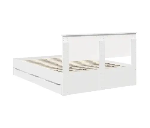 Voodi Raam Sahtliga Peaga Valge 140 X 200 Cm Inseneripuit