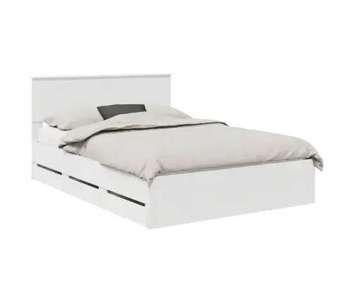 Voodi Raam Sahtliga Peaga Valge 140 X 200 Cm Inseneripuit