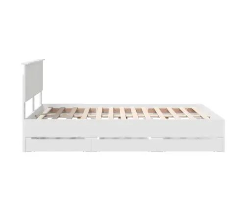 Voodi Raam Sahtliga Peaga Valge 140 X 200 Cm Inseneripuit