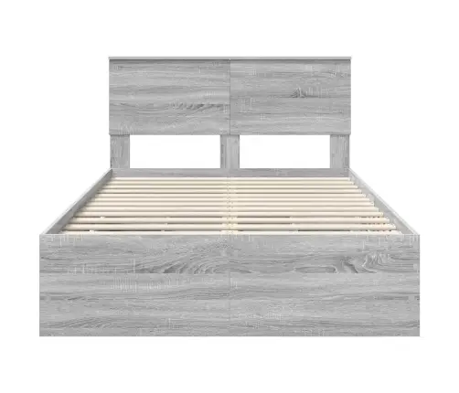 Gultas Rāmis Pelēks Sonoma 120 X 190 Cm Inženieru Koks Vidaxl