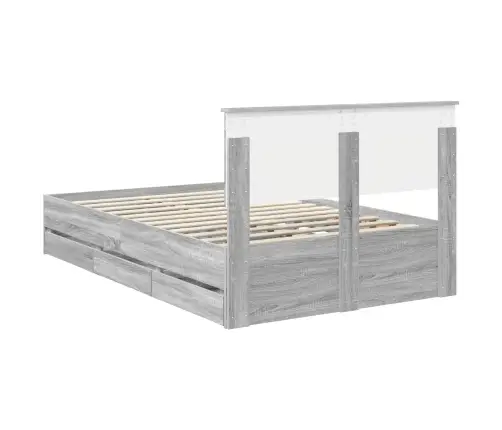 Gultas Rāmis Pelēks Sonoma 120 X 200 Cm Inženieru Koks Vidaxl