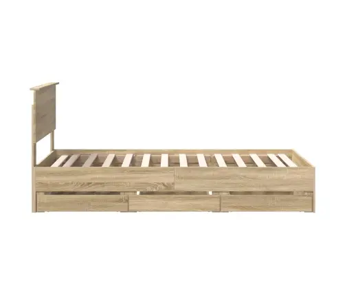 Voodi Raam Sahtliga Peaga Sonoma Tamm 100 X 200 Cm Inseneripuit