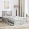 Gultas Rāmis Betona Pelēks 100 X 200 Cm Inženieru Koks Vidaxl