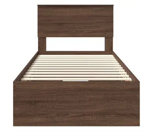 Voodi Raam Sahtliga Peaga Pruun Tamme 100 X 200 Cm Inseneripuit