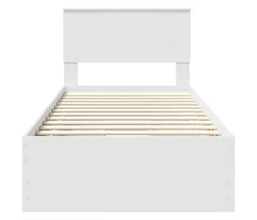 Gultas Rāmis Ar Atvilktni Balts 90 X 190 Cm Inženieru Koks Vidaxl