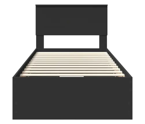 Gultas Rāmis Ar Atvilktni Melna 90 X 190 Cm Inženieru Koks Vidaxl