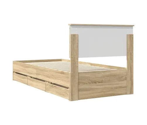 Gultas Rāmis Sonoma Ozols 90 X 190 Cm Inženieru Koks Vidaxl