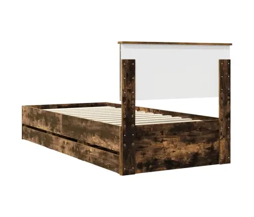 Gultas Rāmis Dūmaka Ozols 90 X 190 Cm Inženieru Koks Vidaxl