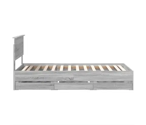 Gultas Rāmis Pelēks Sonoma 90 X 190 Cm Inženieru Koks Vidaxl