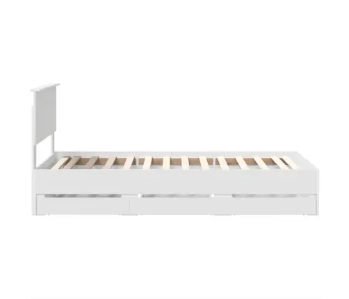 Gultas Rāmis Ar Atvilktni Balts 75 X 190 Cm Inženieru Koks Vidaxl