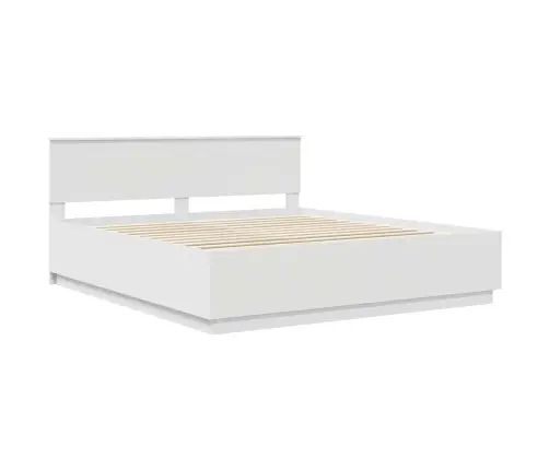 Gultas Rāmis Balts 200 X 200 Cm Inženierijas Koks Vidaxl