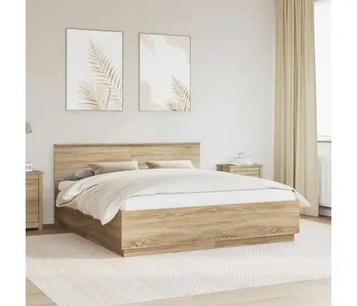 Lovos Rėmas Sonoma Ąžuolas 200 X 200 Cm Apdirbta Mediena