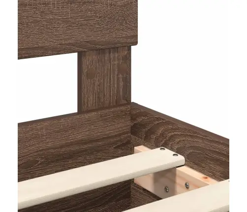 Gultas Rāmis Brūns Ozols 200 X 200 Cm Inženierijas Koks Vidaxl