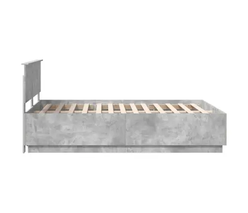 Gultas Rāmis Betona Pelēks 150 X 200 Cm Inženierijas Koks Vidaxl