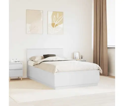 Gultas Rāmis Balts 135 X 190 Cm Inženierijas Koks Vidaxl