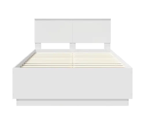 Gultas Rāmis Balts 135 X 190 Cm Inženierijas Koks Vidaxl