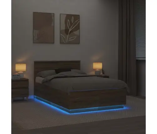 Gultas Rāmis Sonoma Ozols 120 X 190 Cm Inženierijas Koks Vidaxl