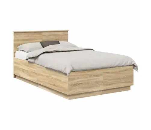 Gultas Rāmis Sonoma Ozols 120 X 190 Cm Inženierijas Koks Vidaxl