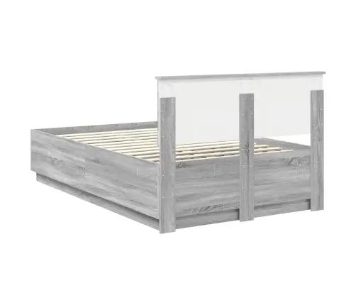 Gultas Rāmis Pelēks Sonoma 120 X 190 Cm Inženierijas Koks Vidaxl