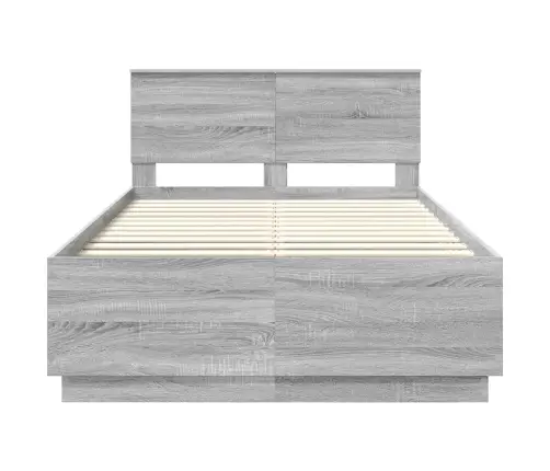 Gultas Rāmis Pelēks Sonoma 120 X 200 Cm Inženierijas Koks Vidaxl