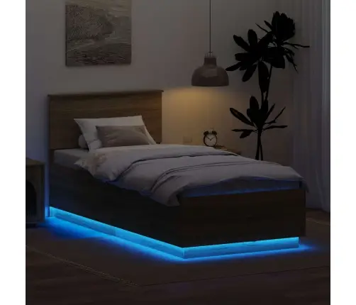 Gultas Rāmis Sonoma Ozols 100 X 200 Cm Inženierijas Koks Vidaxl