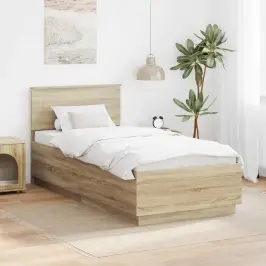 Gultas Rāmis Sonoma Ozols 100 X 200 Cm Inženierijas Koks Vidaxl