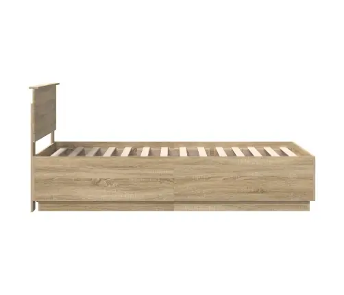 Gultas Rāmis Sonoma Ozols 100 X 200 Cm Inženierijas Koks Vidaxl