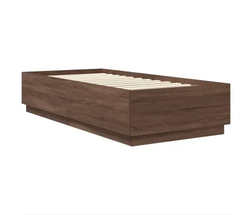 Gultas Rāmis Brūns Ozols 100 X 200 Cm Inženierijas Koks Vidaxl