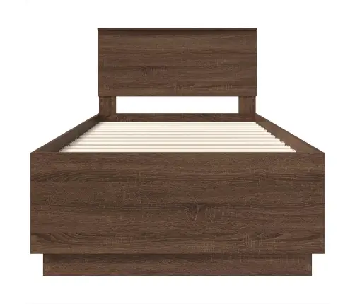 Gultas Rāmis Brūns Ozols 100 X 200 Cm Inženierijas Koks Vidaxl