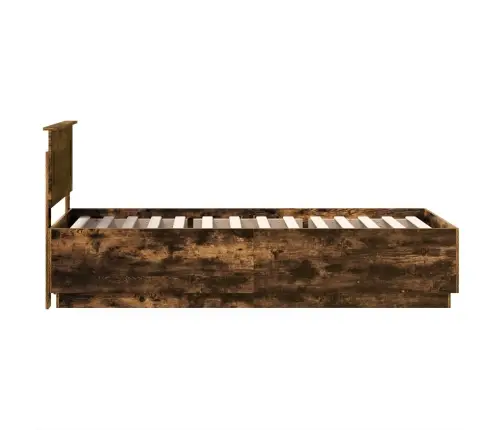 Gultas Rāmis Dūmaka Ozols 90 X 190 Cm Inženierijas Koks Vidaxl