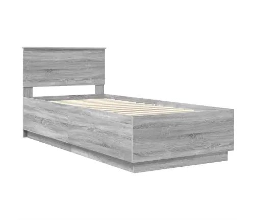 Gultas Rāmis Pelēks Sonoma 90 X 190 Cm Inženierijas Koks Vidaxl