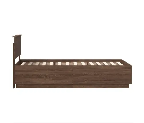 Gultas Rāmis Brūns Ozols 90 X 190 Cm Inženierijas Koks Vidaxl