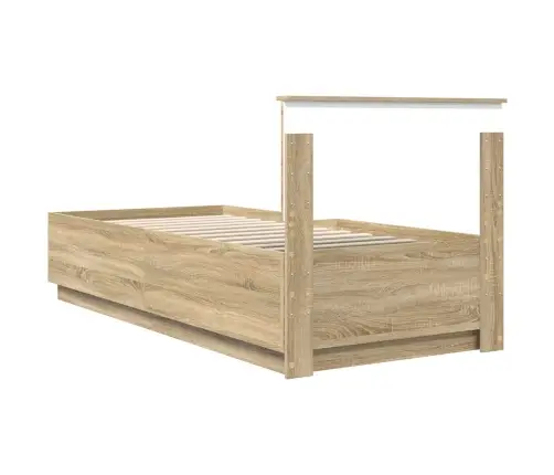 Gultas Rāmis Sonoma Ozols 90 X 200 Cm Inženierijas Koks Vidaxl